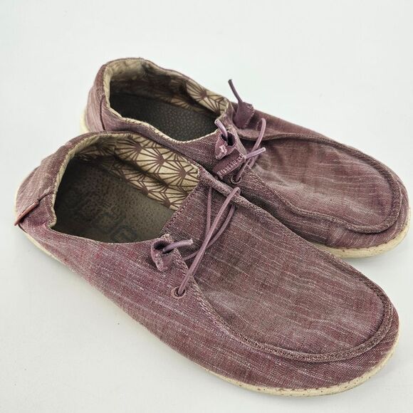 Hey dude 10 womens red purple maroon sparkle glitter shoes slip on - Picture 3 of 5